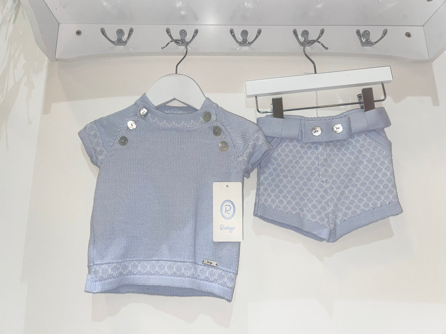 Rahigo Blue Knit Top & Shorts Set