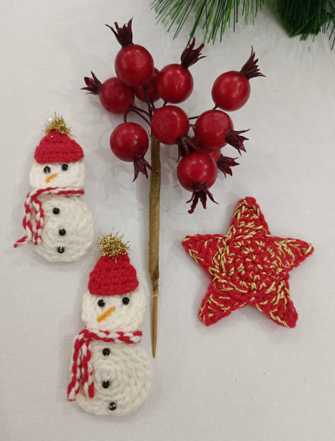 Snowman Crochet Hair Clip