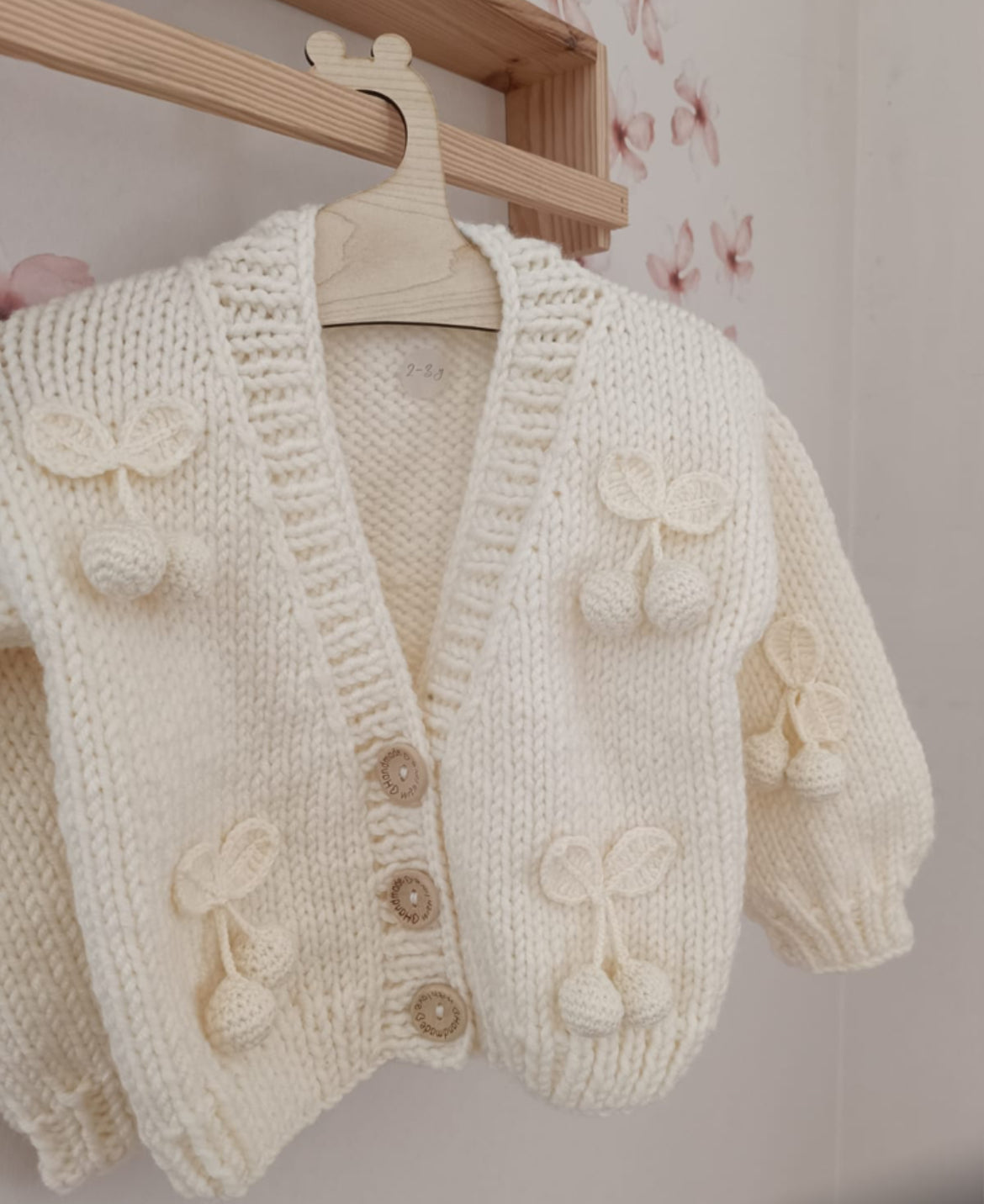 Cream Cherry Cardigan