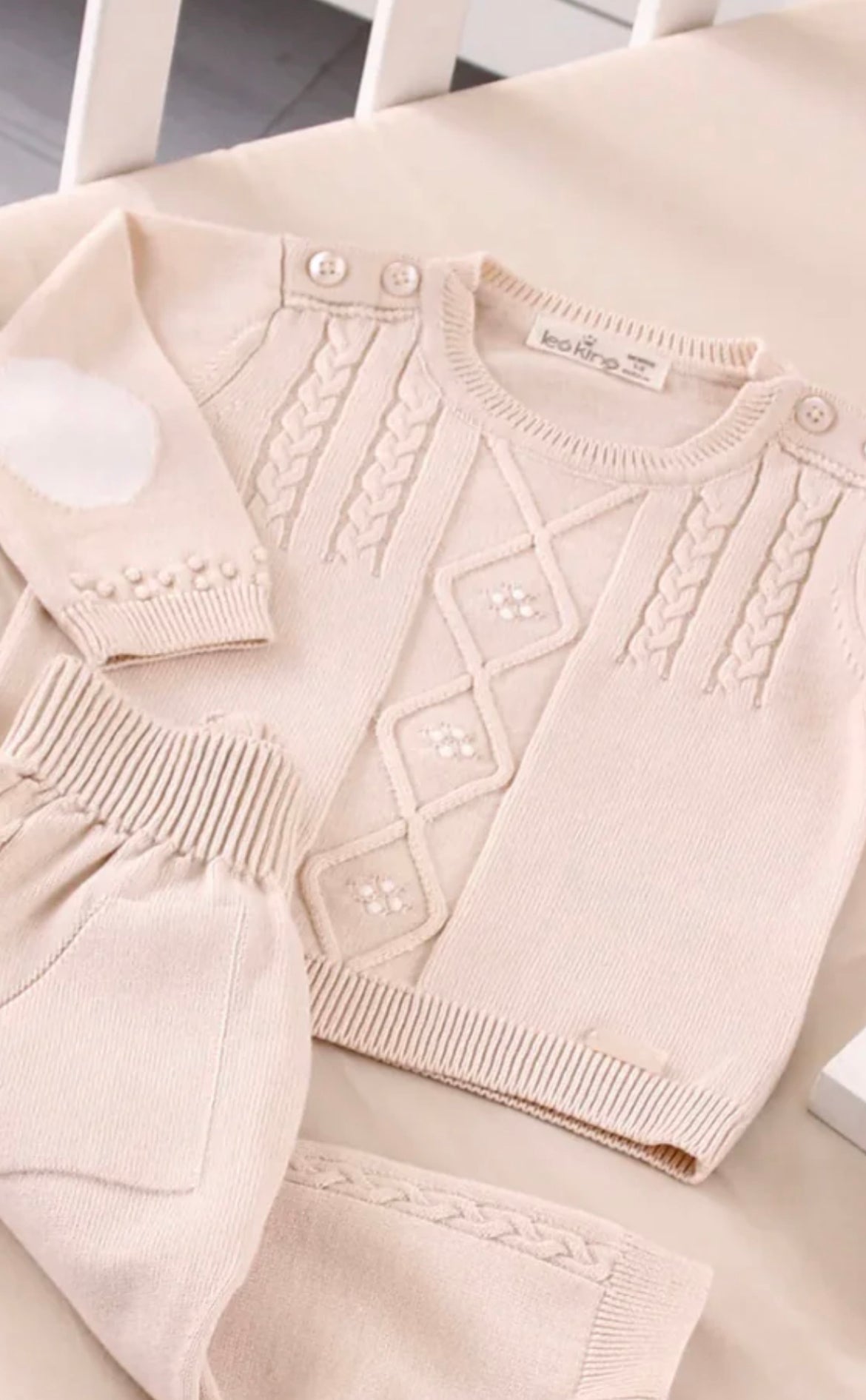 Boys Beige and Ivory Trouser Set