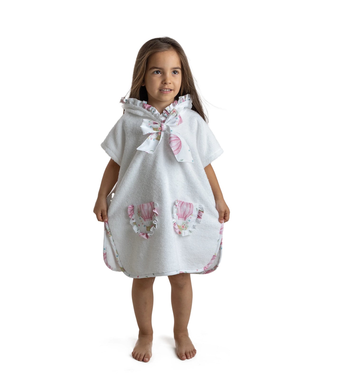 Meia Pata Hot Air Balloons Girls Towelling Poncho