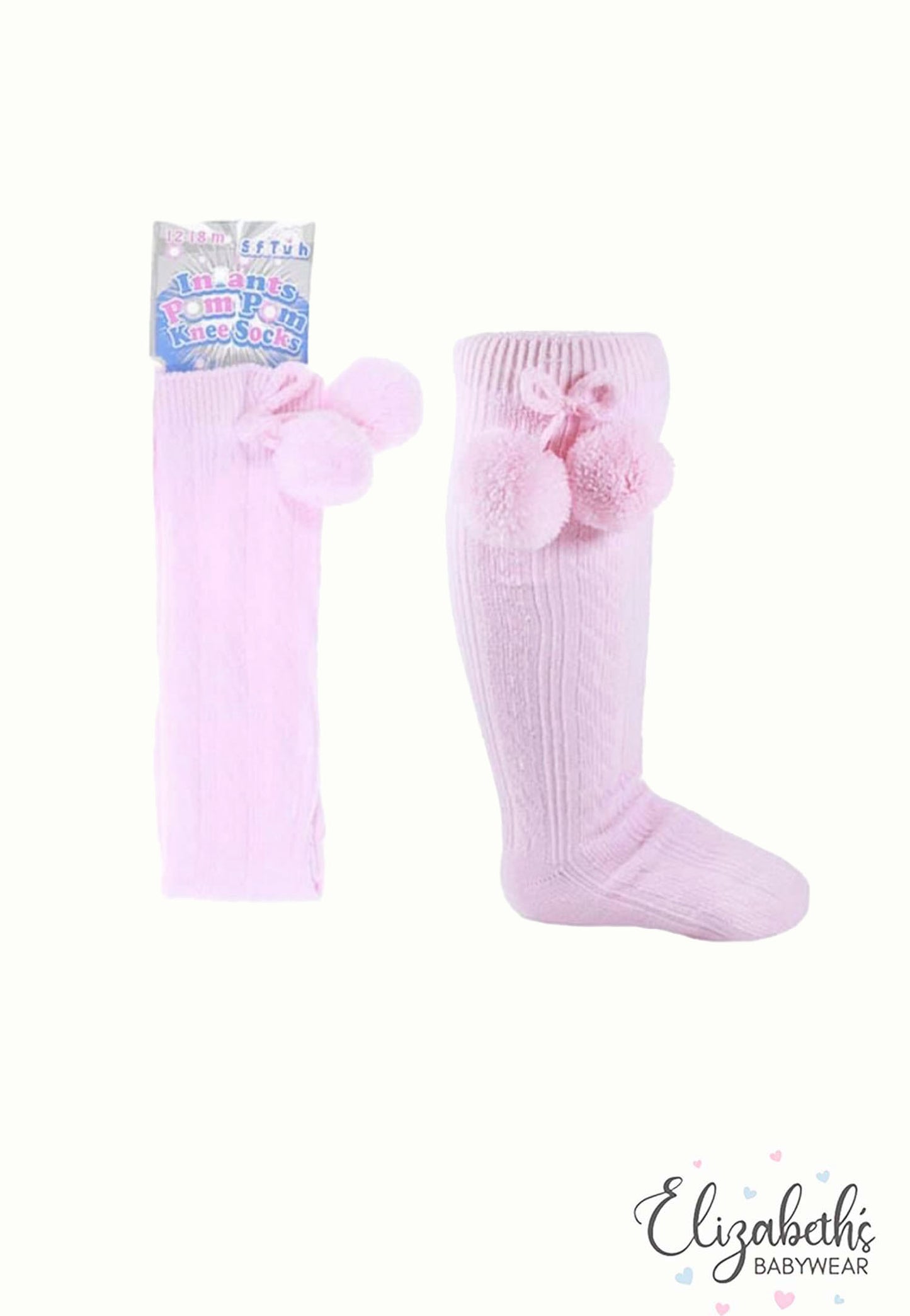 Knee length cotton Socks with Pom Poms