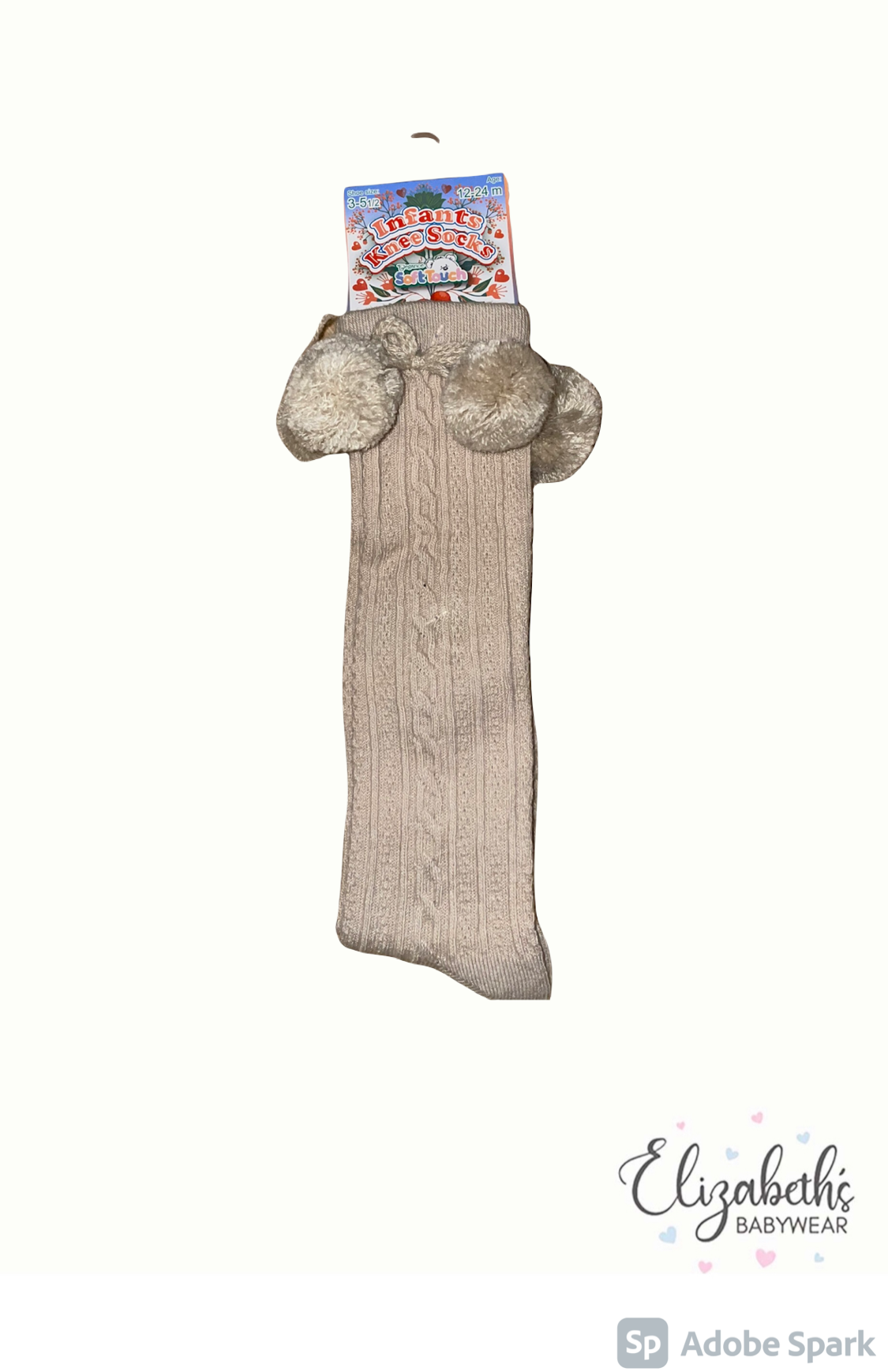 Knee length cotton Socks with Pom Poms