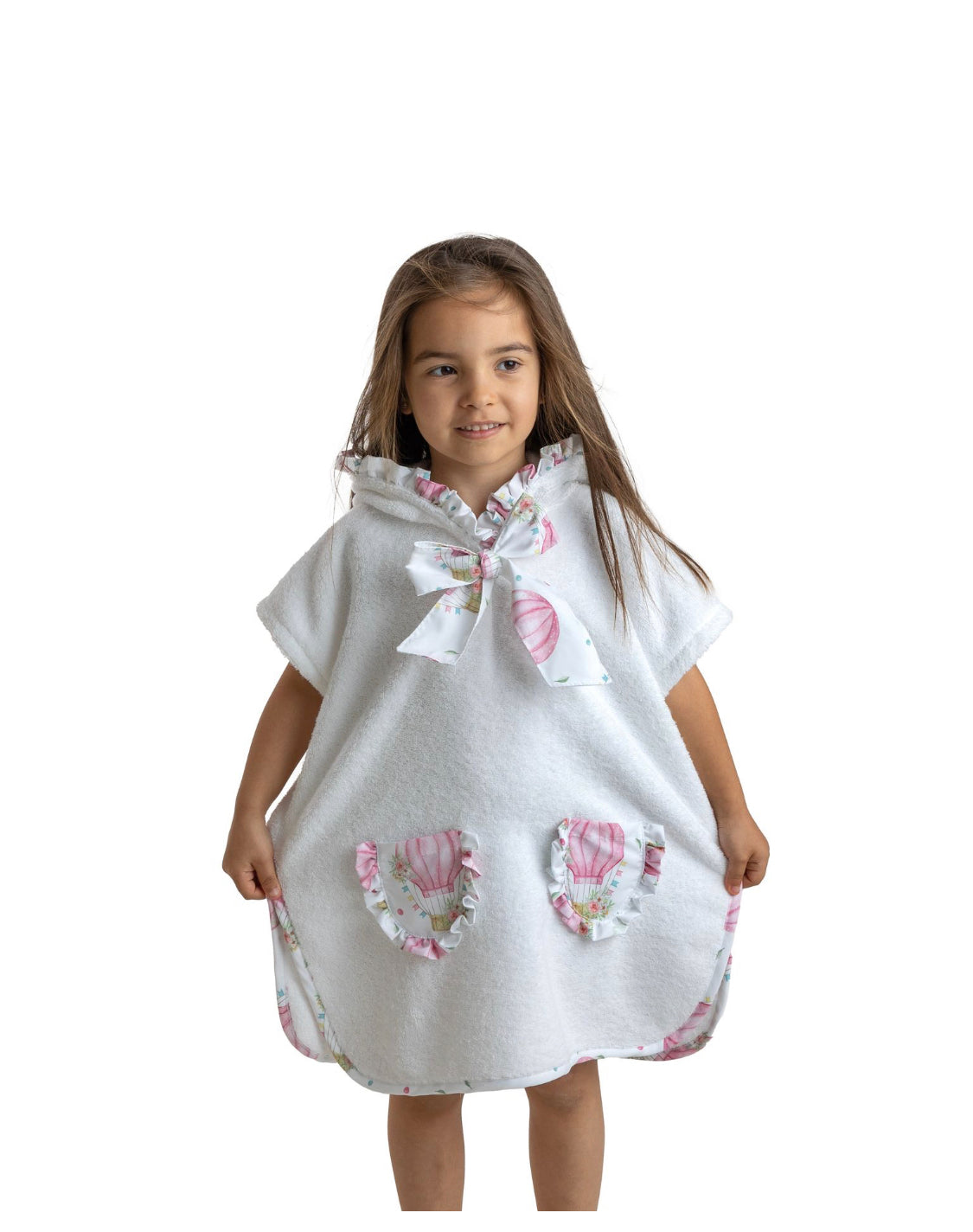 Meia Pata Hot Air Balloons Girls Towelling Poncho
