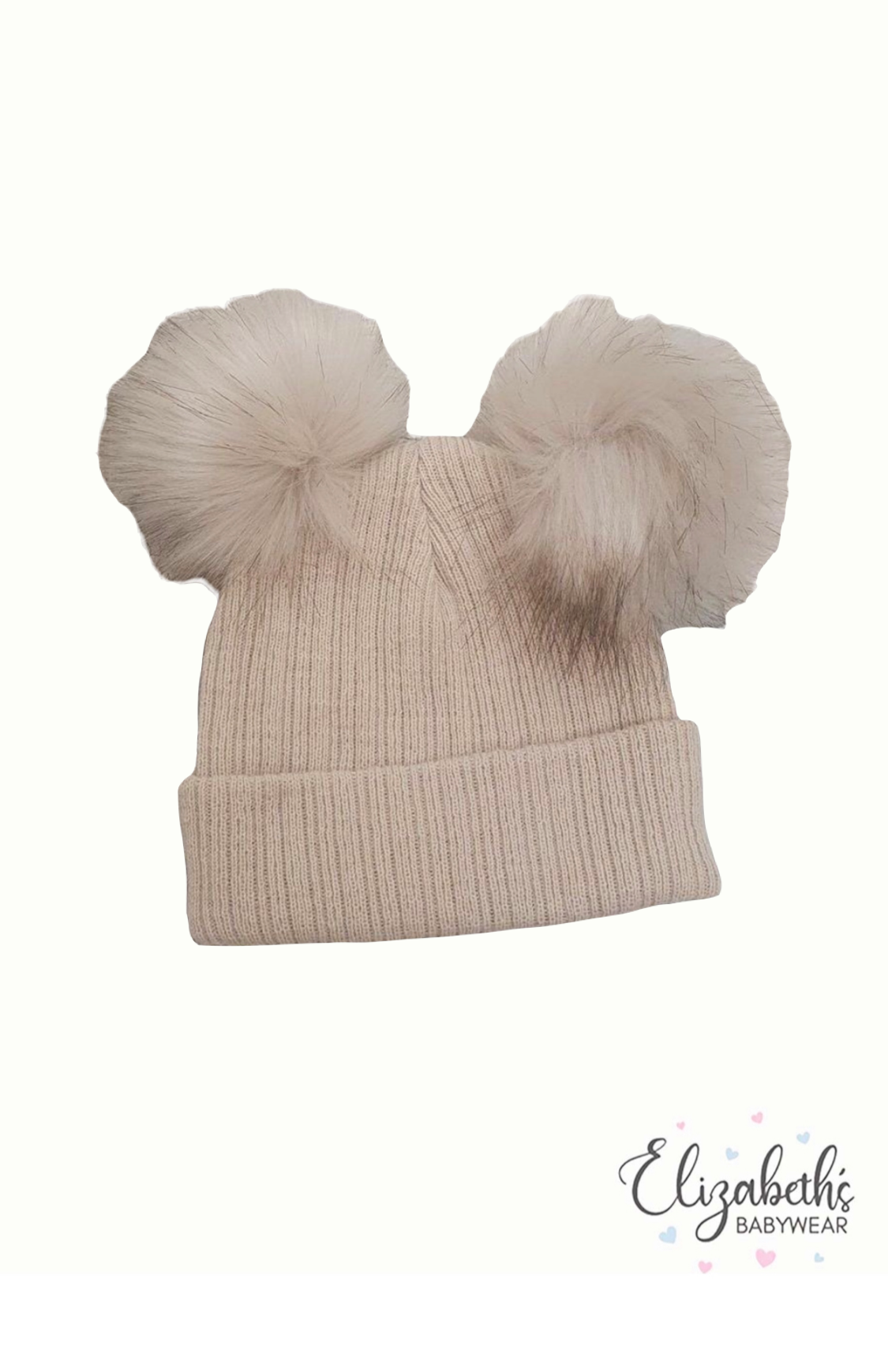 Woollen Double Pom Pom Hat. White, Pink, Blue, Beige, Red & Navy