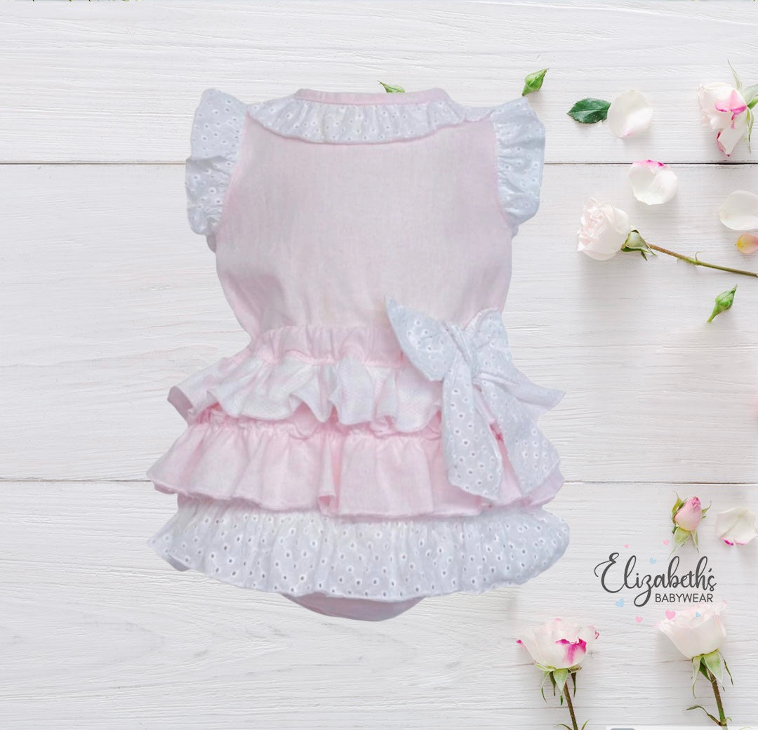 Pink and White Top & Frilly Knickers