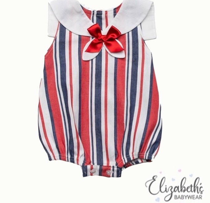 Juliana Navy/Red/White Stripey Romper