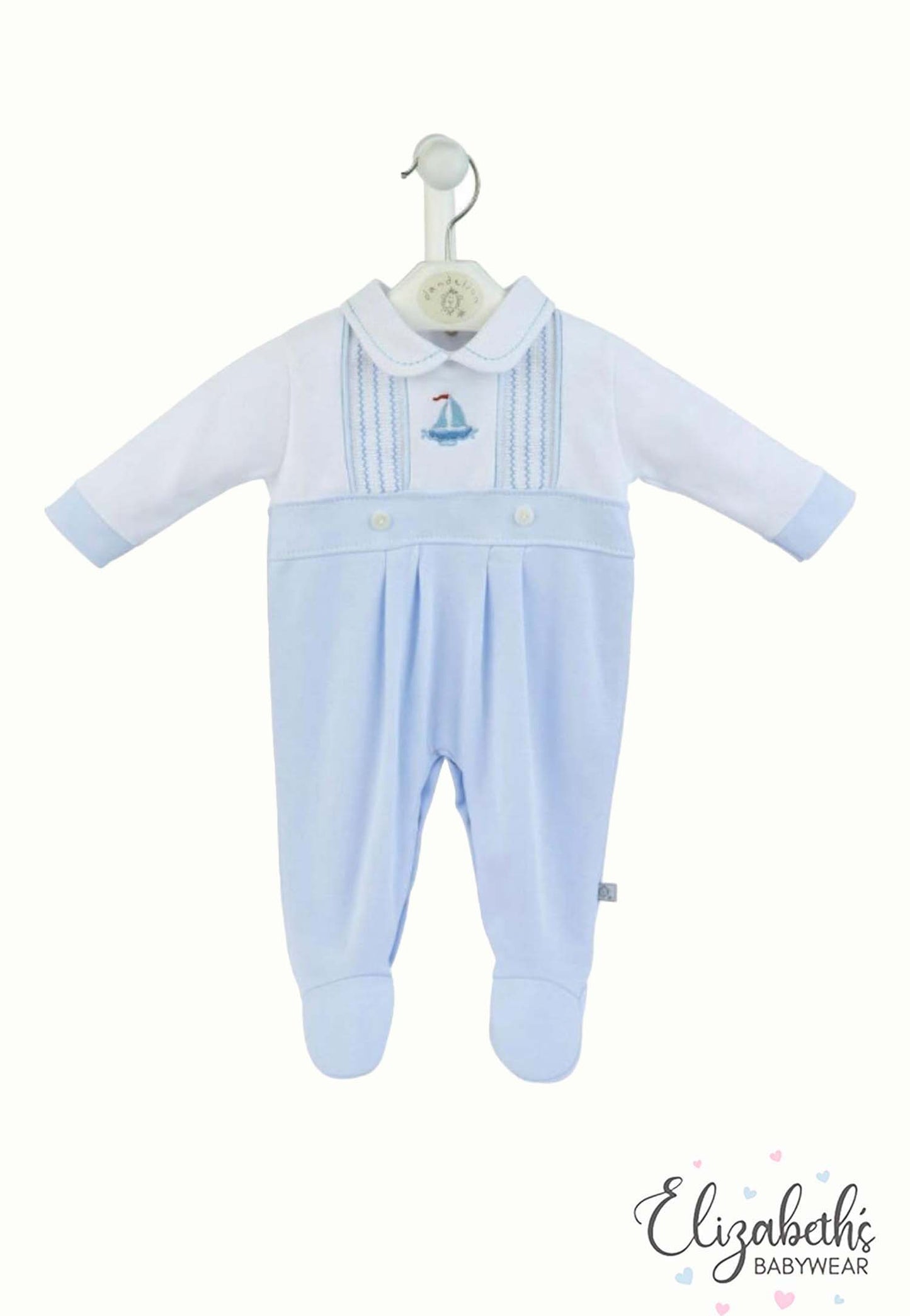 Dandelion Little Yacht Smocked Sleepsuit