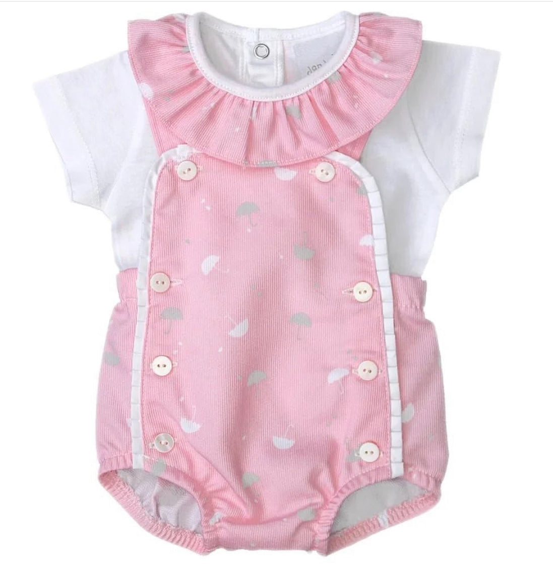 Dandelion Pink Girls Two Piece Top And Romper