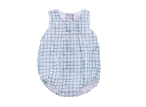 BabyDif Green & White Gingham Romper