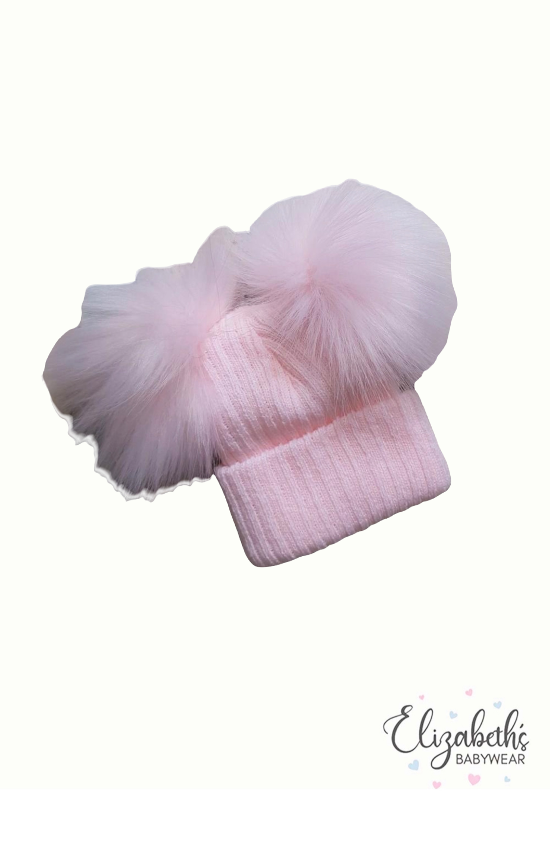 Woollen Double Pom Pom Hat. White, Pink, Blue, Beige, Red & Navy