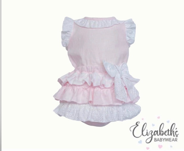 Pink and White Top & Frilly Knickers