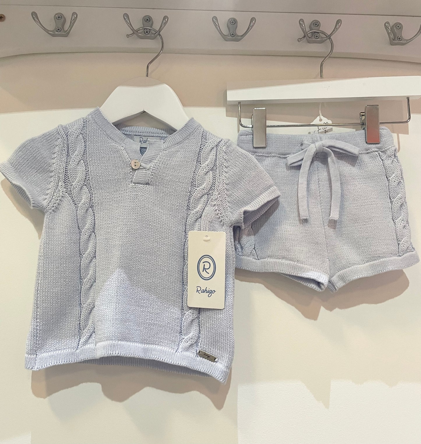 Rahigo Baby Blue Knit Top & Shorts Set