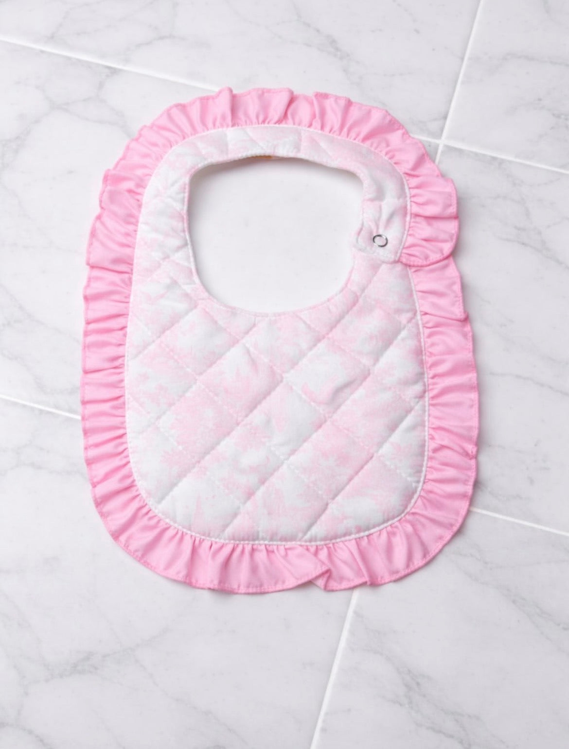 Pink Toile Quilted Bib