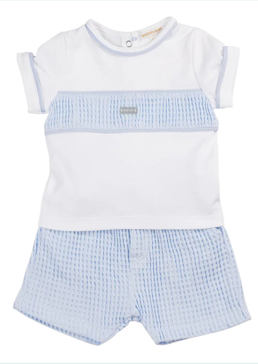 Mintini Boys Set White And Baby Blue