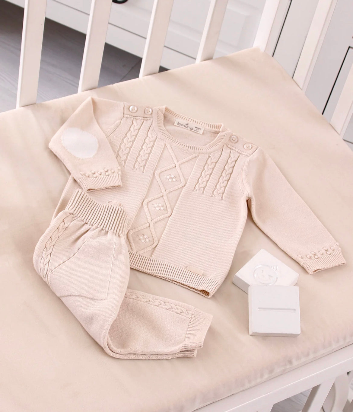 Boys Beige and Ivory Trouser Set