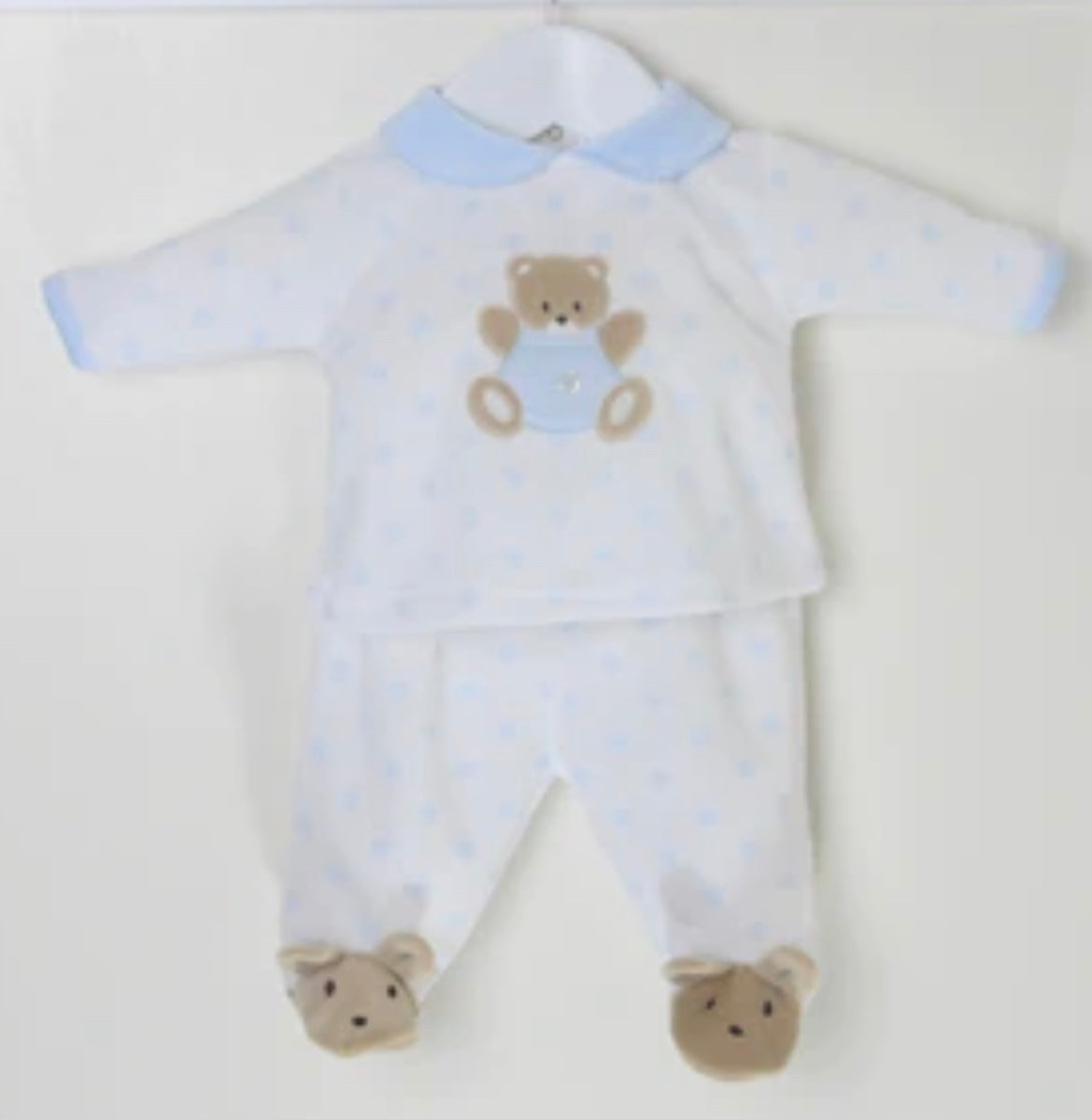 Teddy Spot Outfit Blue/White