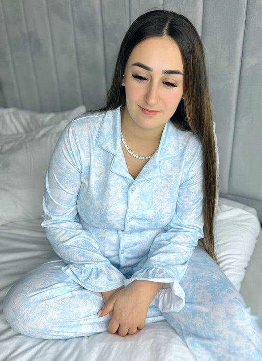 Women’s Blue Toile Pyjamas