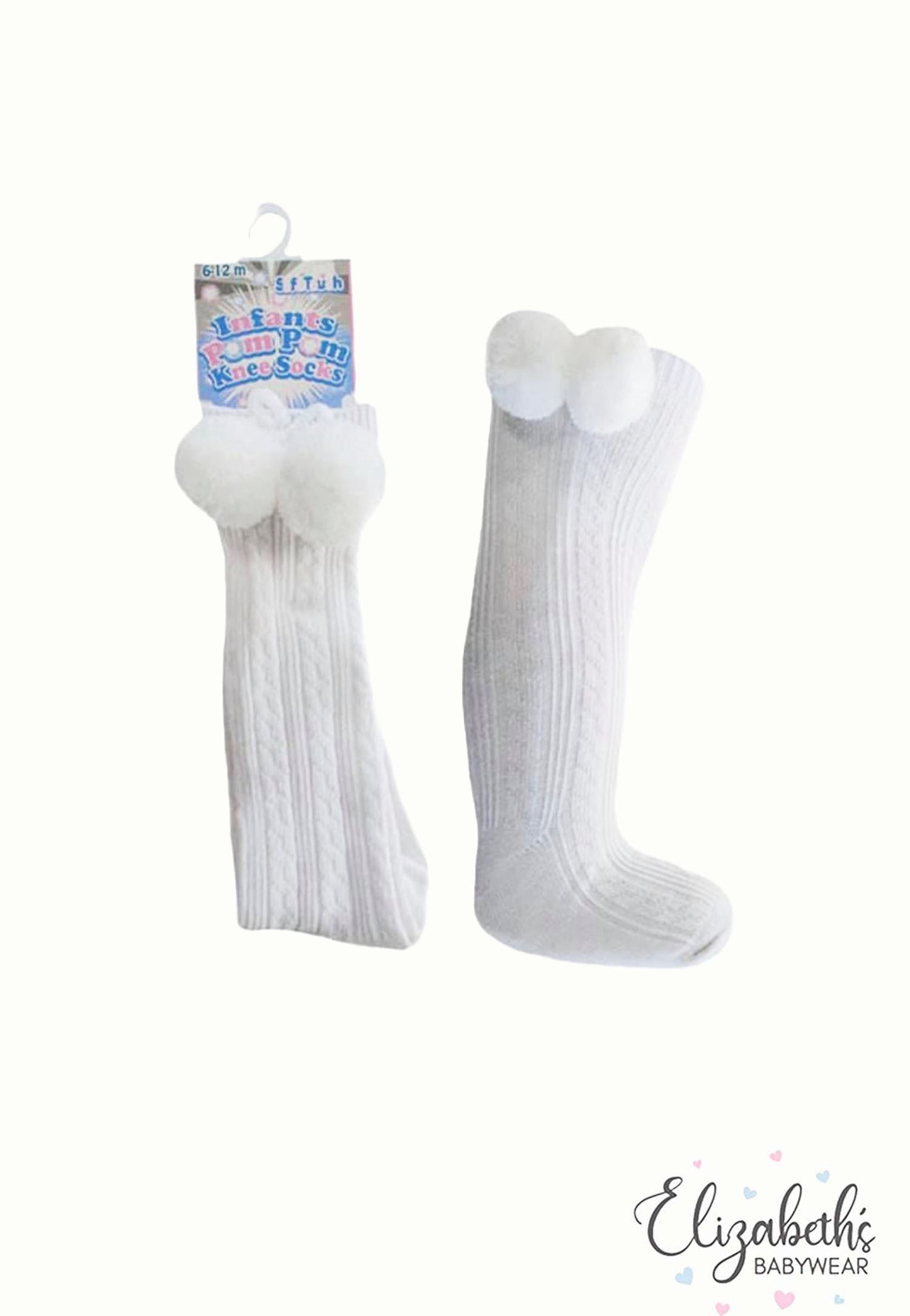 Knee length cotton Socks with Pom Poms