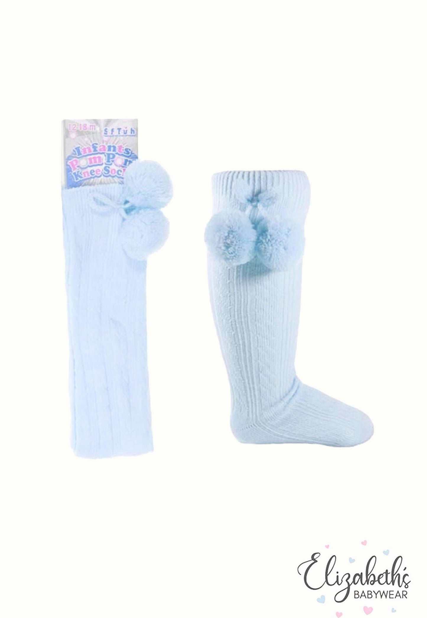 Knee length cotton Socks with Pom Poms