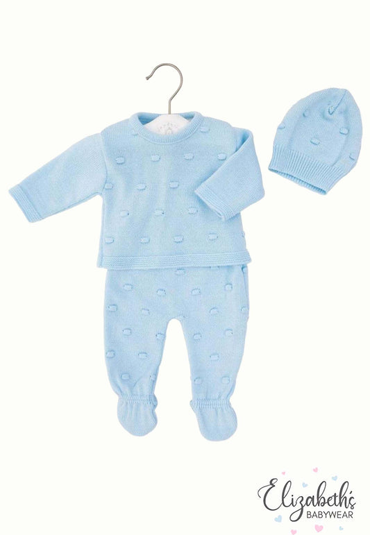 Dandelion Baby Blue Boys Bobble Set with Hat