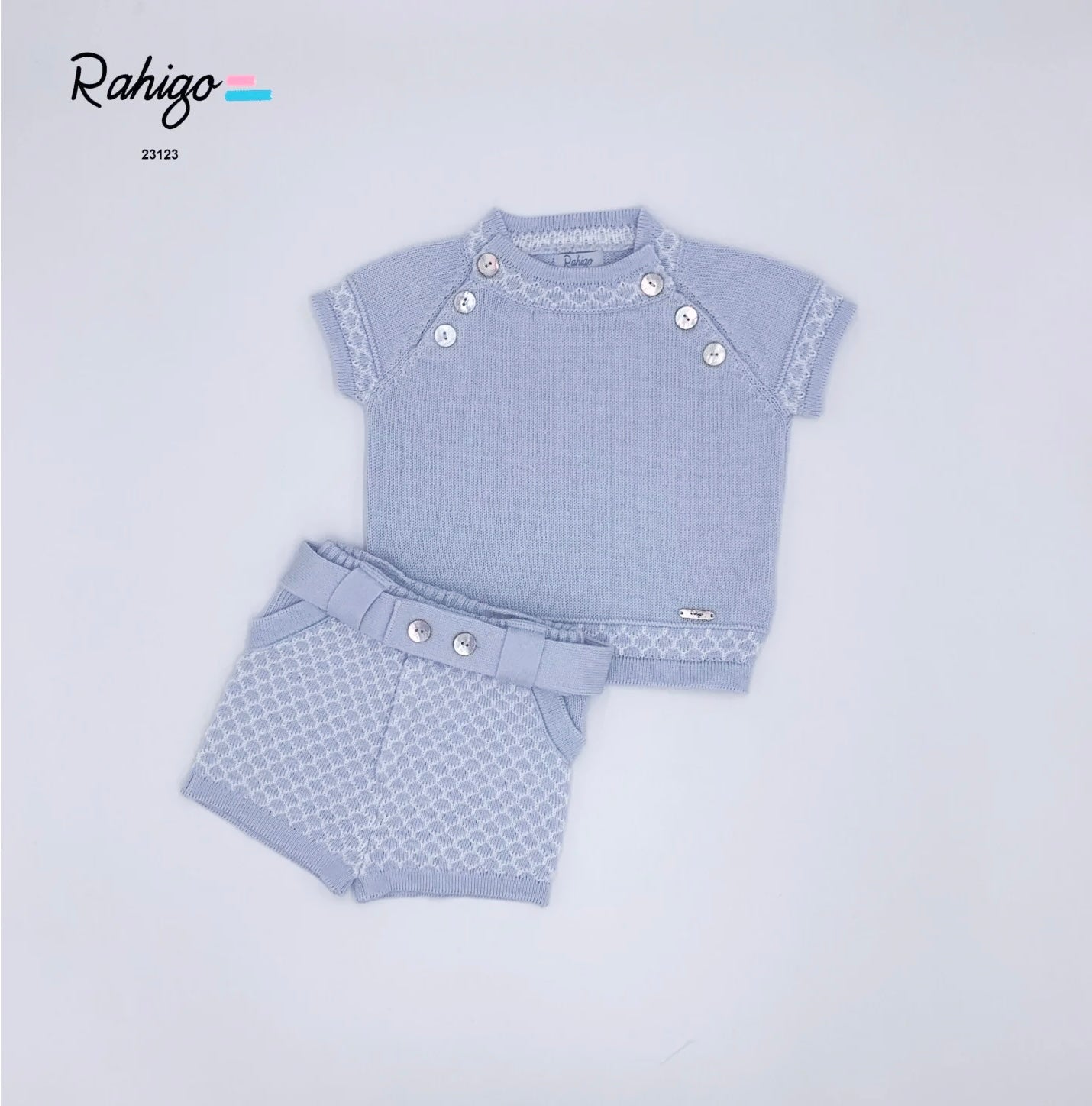 Rahigo Blue Knit Top & Shorts Set