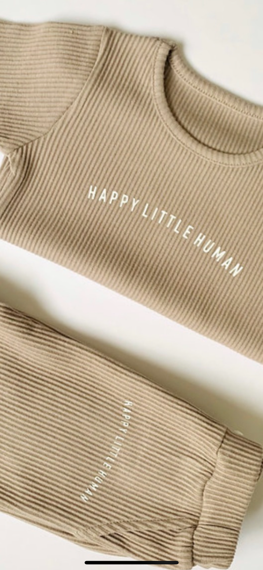 Taupe Happy Little Human Short Lounge Set